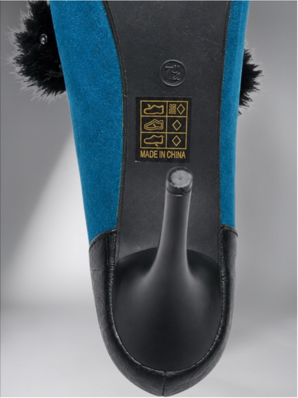 RedKiss Teal Blue Suede Rhinestone Platform Stiletto Heels – Women’s Size 7.5 - Picture 10 of 11